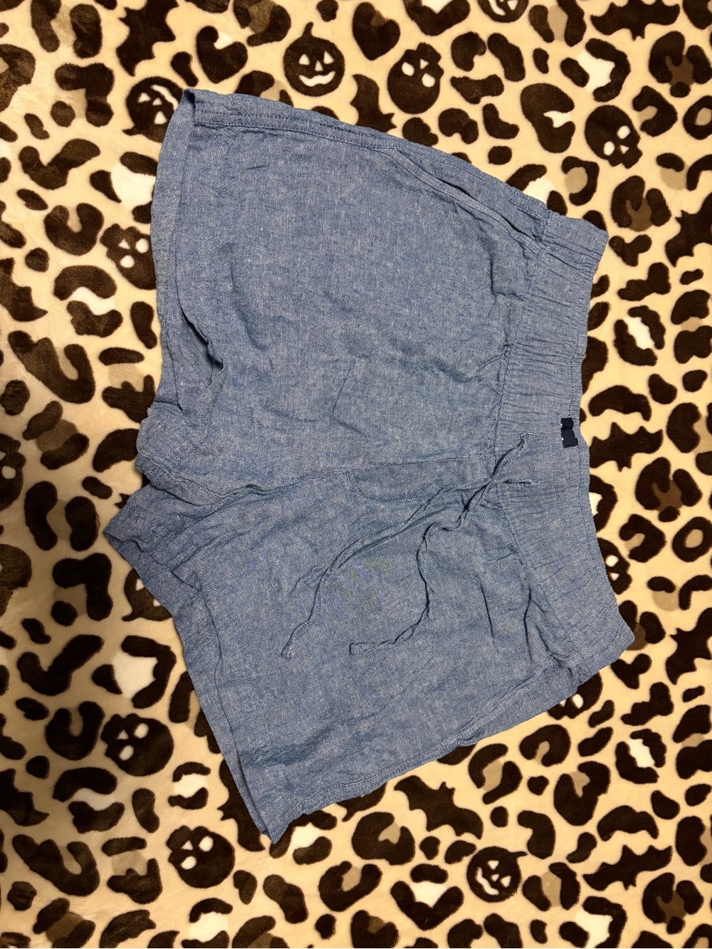 GAP Women's Heathered Blue Athletic Drawstring Shorts